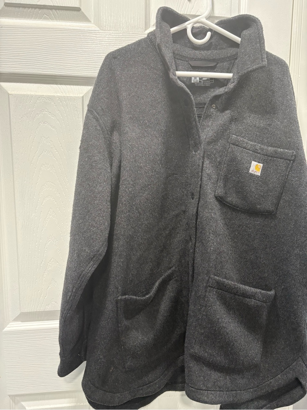 Carhartt Dark Gray Button-Up Fleece Jacket BNWOT.     BRC
